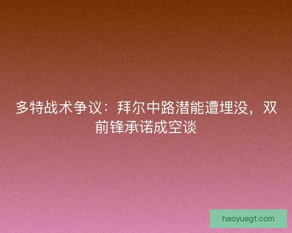 多特战术争议：拜尔中路潜能遭埋没，双前锋承诺成空谈