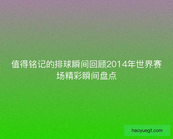 值得铭记的排球瞬间回顾2014年世界赛场精彩瞬间盘点