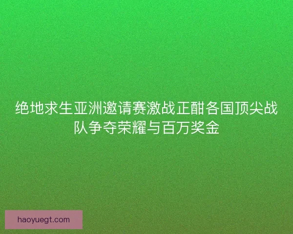 绝地求生亚洲邀请赛激战正酣各国顶尖战队争夺荣耀与百万奖金